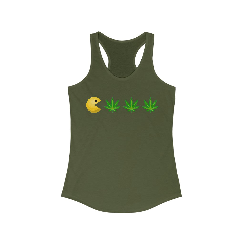 Retro Arcade Videogame Guy Loves Edibles! (Womens Tank Top)