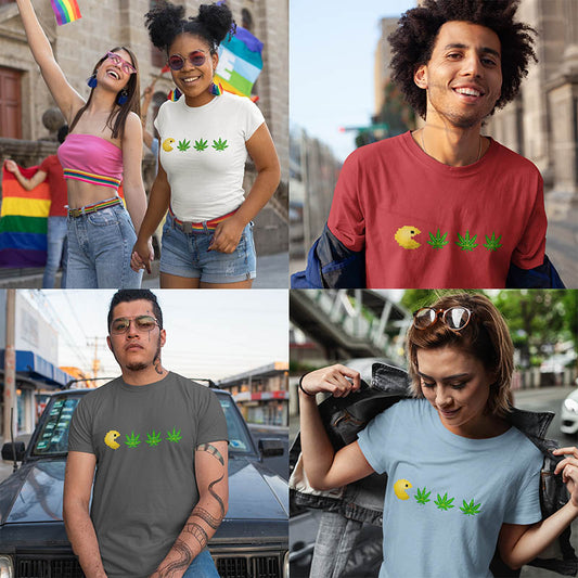 Retro Arcade Videogame Guy Loves Edibles! (T-Shirt)